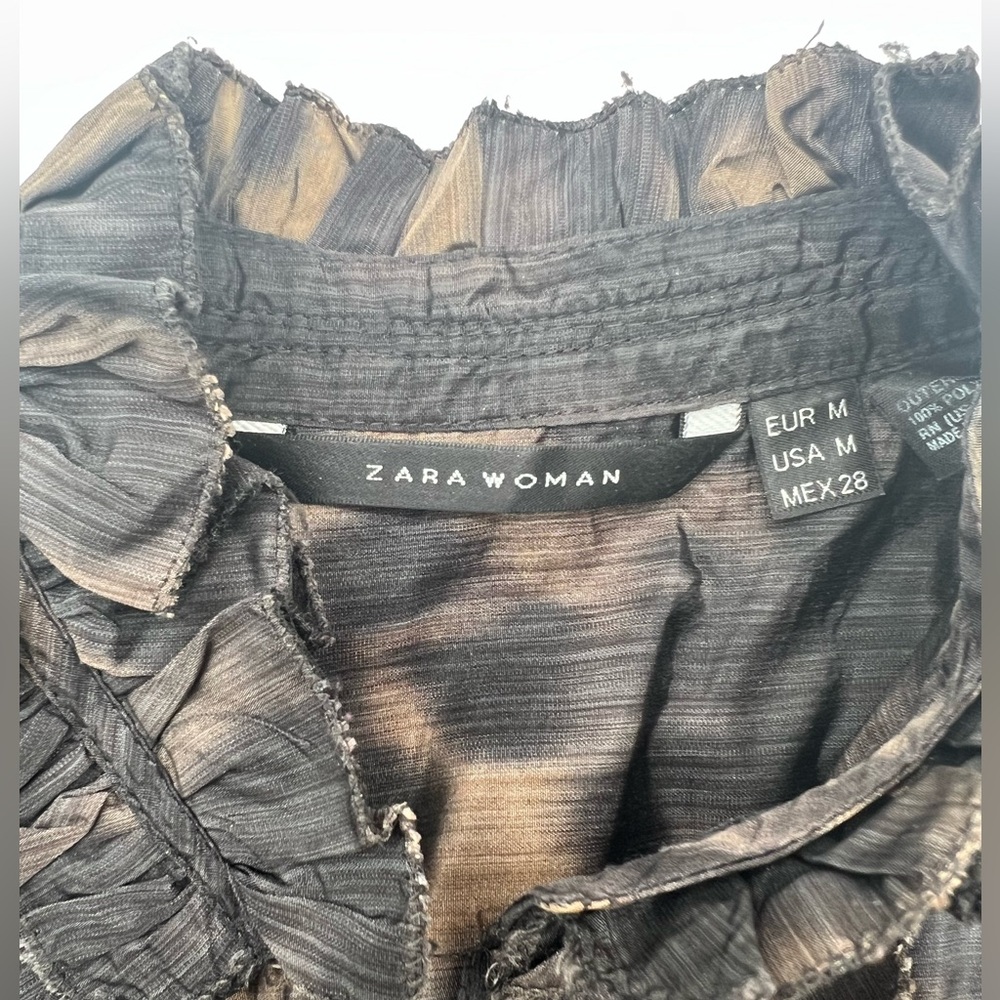 🔴Zara Woman Ruffled Long Sleeves Blouse🔴 - Picture 5 of 6